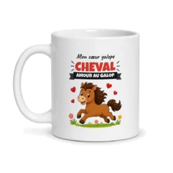 Mug cheval – mug blanc vu de face