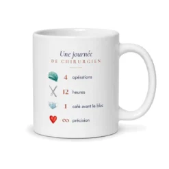 Mug chirurgien personnalisé prénom – mug blanc vu du dos