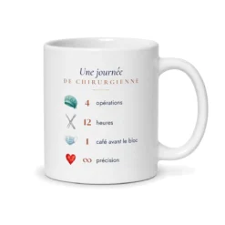 Mug chirurgienne personnalisé prénom – mug blanc vu du dos