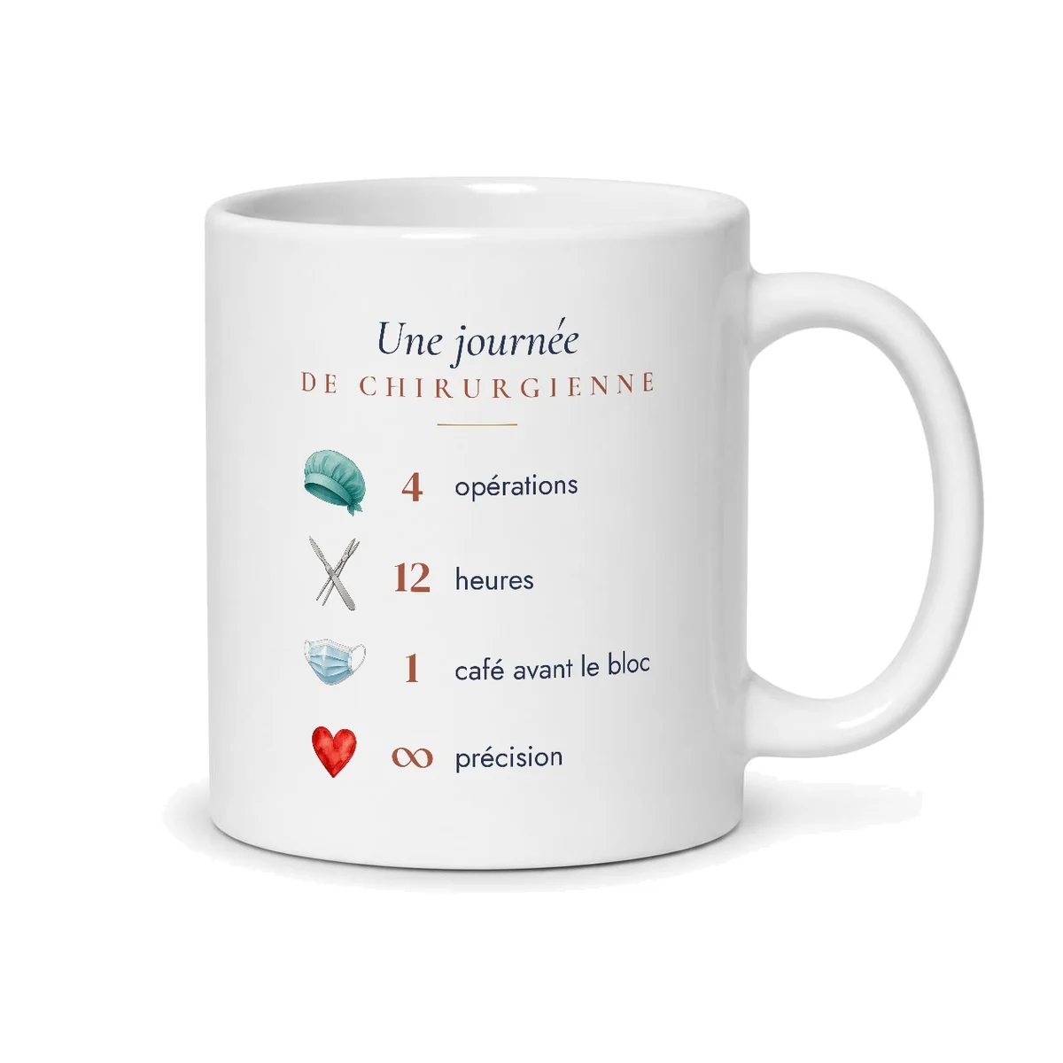 Mug chirurgienne personnalisé prénom – mug blanc vu du dos