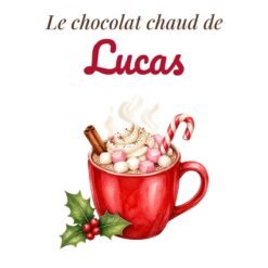 Mug Le chocolat chaud de… personnalisé prénom – design à plat