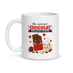 Mug chocolat – mug blanc vu de face