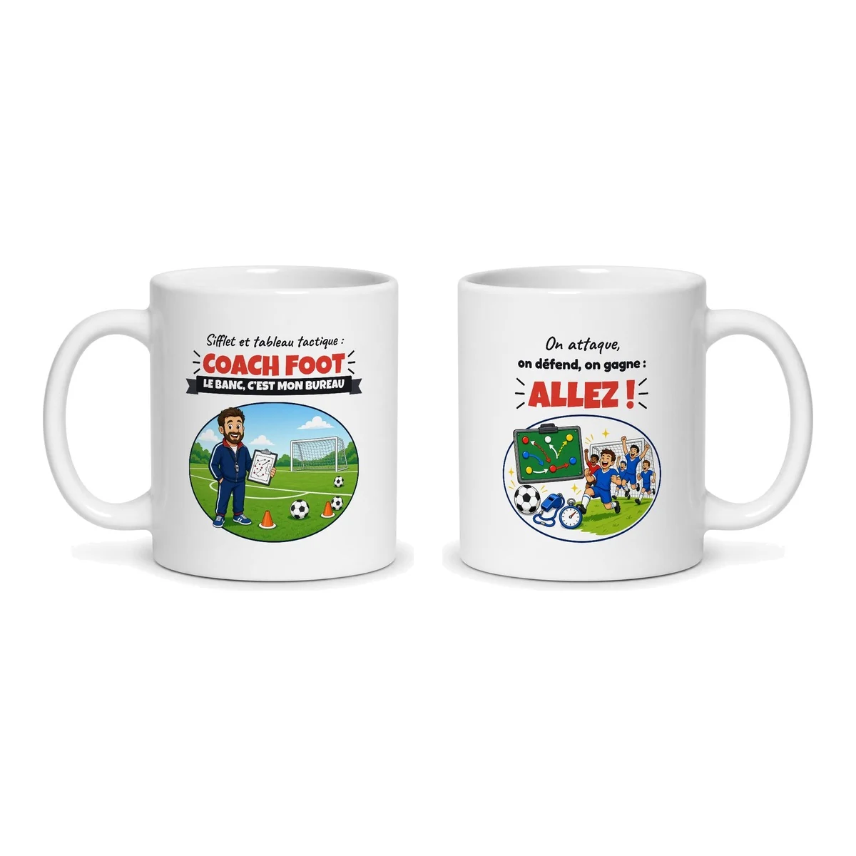 Mug coach foot – les deux faces du mug côte à côte