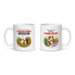 Mug cochon d’Inde – les deux faces du mug côte à côte