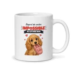 Mug cocker – mug blanc vu du dos