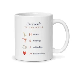 Mug coiffeur personnalisé prénom – mug blanc vu du dos
