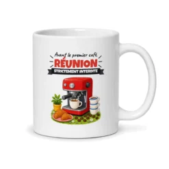 Mug collègue accro au café – mug blanc vu du dos