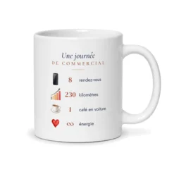 Mug commercial personnalisé prénom – mug blanc vu du dos
