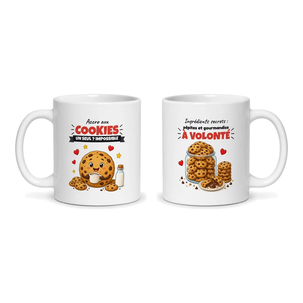 Mug cookie – les deux faces du mug côte à côte