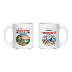 Mug course à pied – les deux faces du mug côte à côte