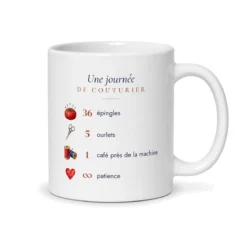 Mug couturier personnalisé prénom – mug blanc vu du dos
