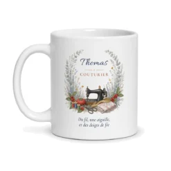 Mug couturier personnalisé prénom – mug blanc vu de face