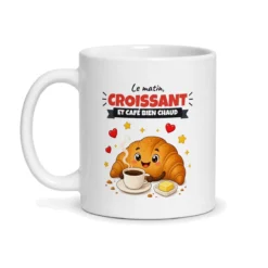 Mug croissant – mug blanc vu de face