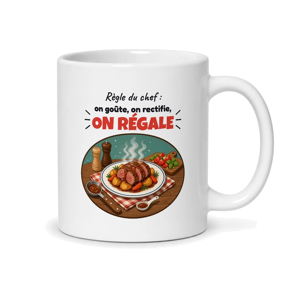 Mug cuisine – mug blanc vu du dos