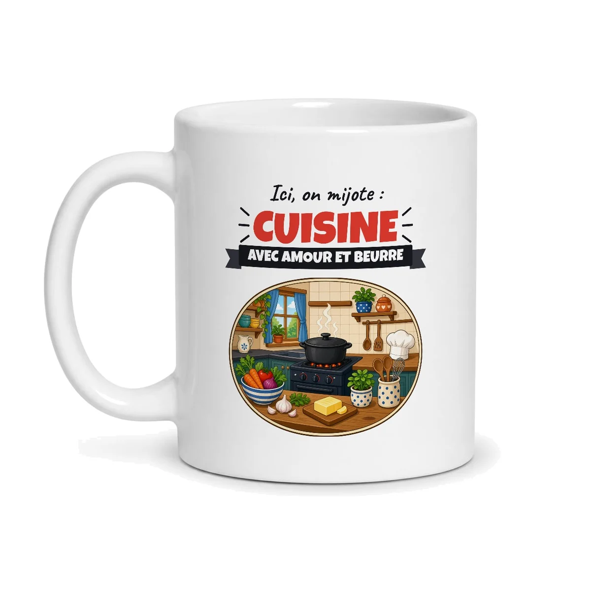 Mug cuisine – mug blanc vu de face
