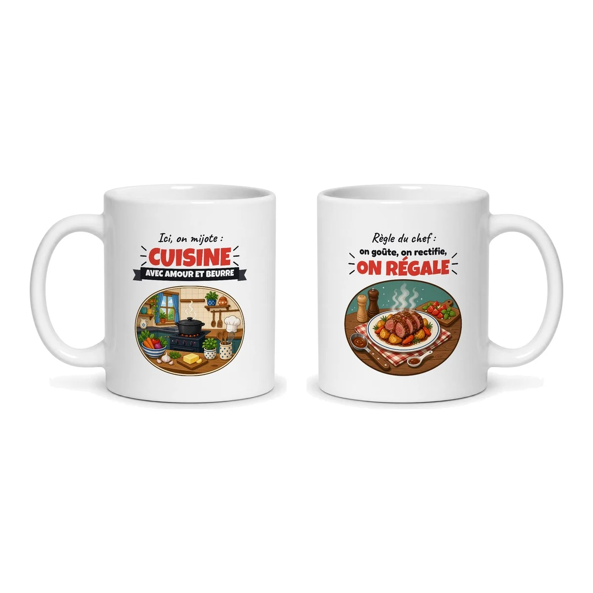 Mug cuisine – les deux faces du mug côte à côte