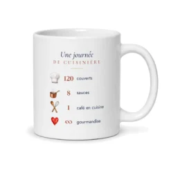 Mug cuisinière personnalisé prénom – mug blanc vu du dos