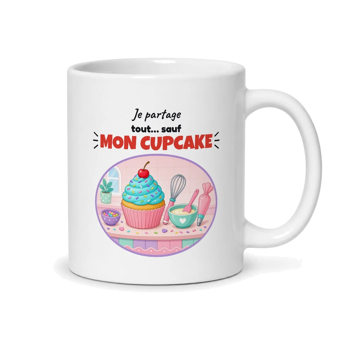 Mug cupcake – mug blanc vu du dos