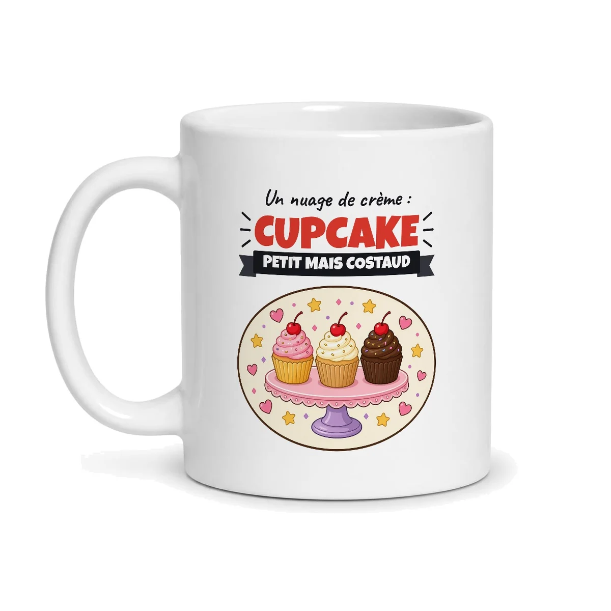 Mug cupcake – mug blanc vu de face