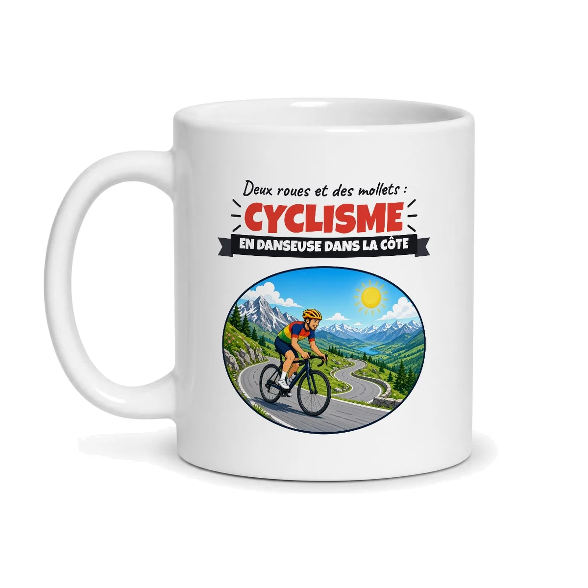 Mug cyclisme – mug blanc vu de face