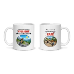 Mug cyclisme – les deux faces du mug côte à côte