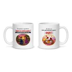 Mug demande en mariage – les deux faces du mug côte à côte