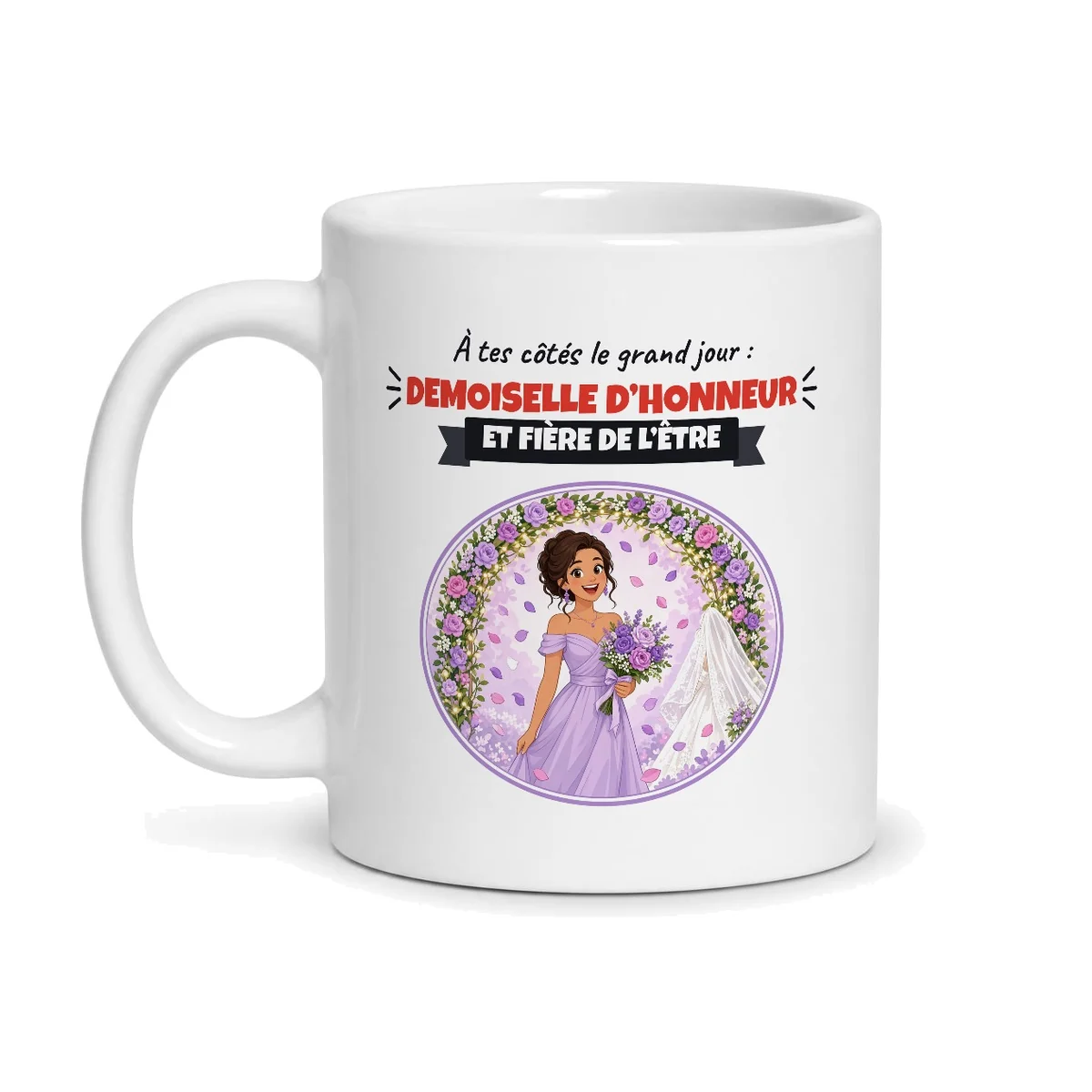 Mug demoiselle d’honneur – mug blanc vu de face