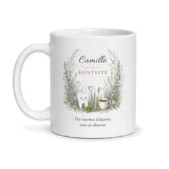 Mug dentiste personnalisé prénom – mug blanc vu de face