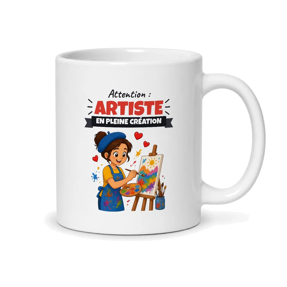 Mug dessin – mug blanc vu du dos