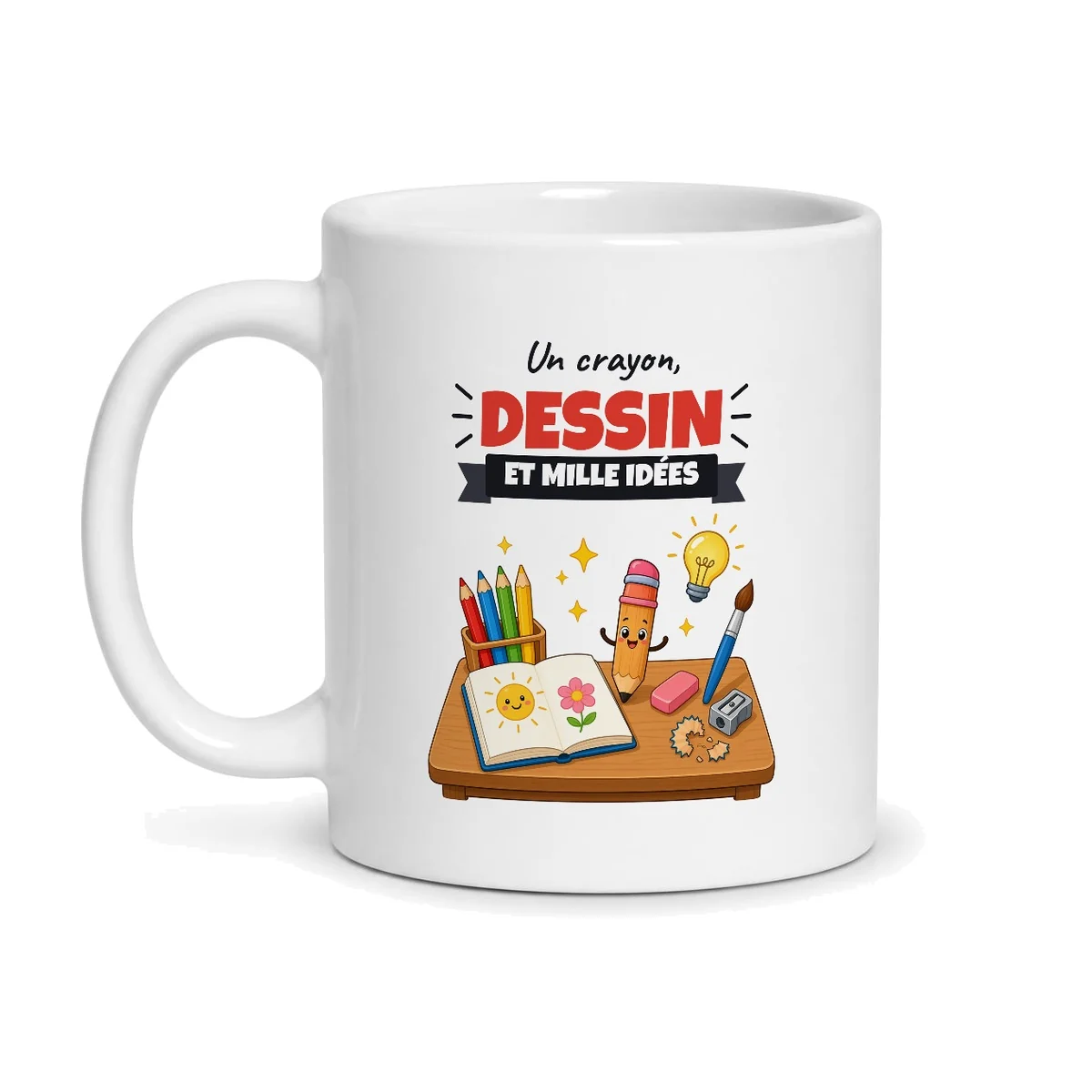 Mug dessin – mug blanc vu de face