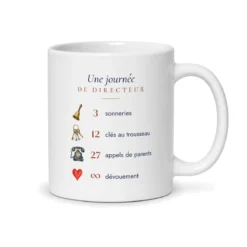 Mug directeur d’école personnalisé prénom – mug blanc vu du dos