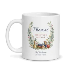 Mug directeur d’école personnalisé prénom – mug blanc vu de face