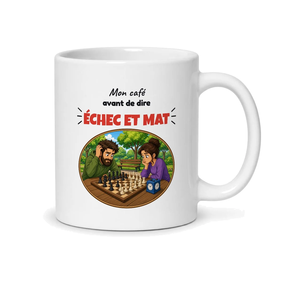 Mug échecs – mug blanc vu du dos