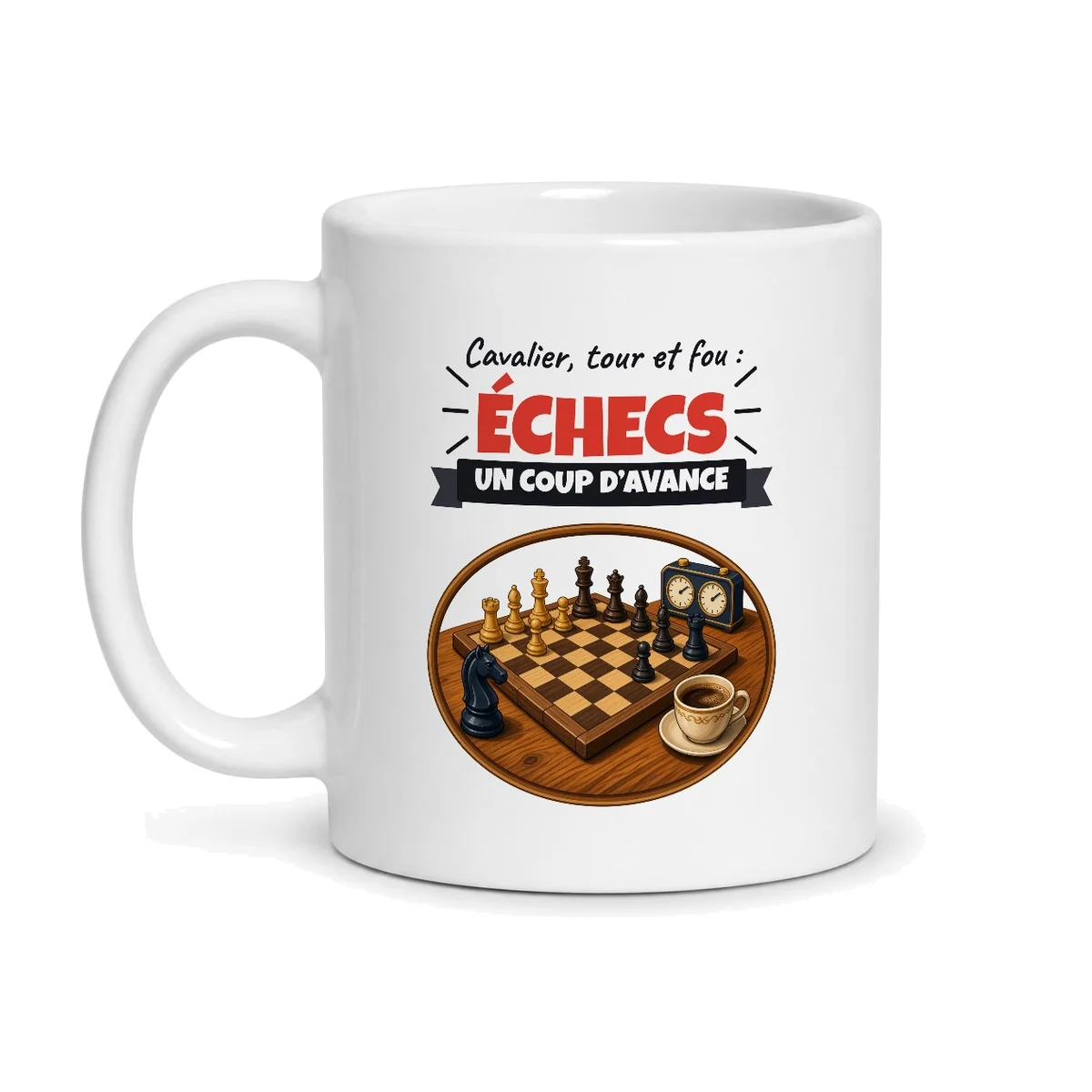 Mug échecs – mug blanc vu de face