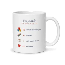 Mug éducateur personnalisé prénom – mug blanc vu du dos