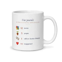 Mug éducateur spécialisé personnalisé prénom – mug blanc vu du dos