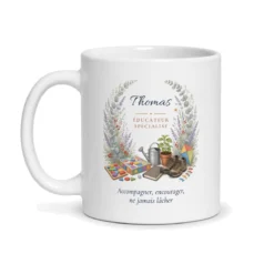 Mug éducateur spécialisé personnalisé prénom – mug blanc vu de face