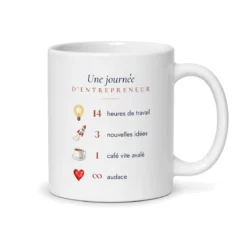 Mug entrepreneur personnalisé prénom – mug blanc vu du dos