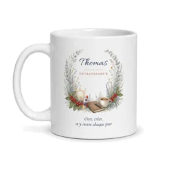 Mug entrepreneur personnalisé prénom – mug blanc vu de face