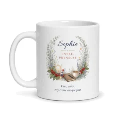 Mug entrepreneuse personnalisé prénom – mug blanc vu de face