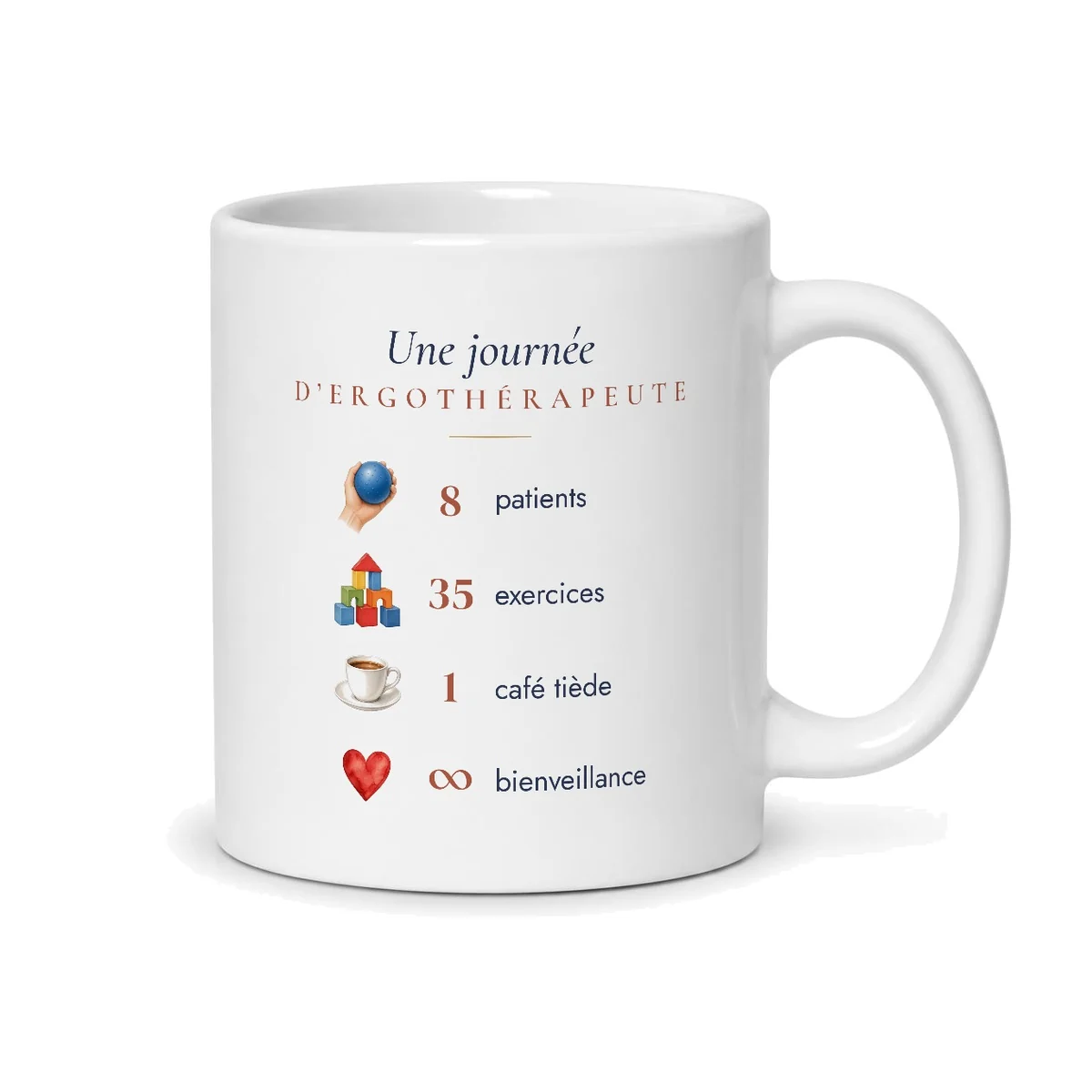 Mug ergothérapeute personnalisé prénom – mug blanc vu du dos