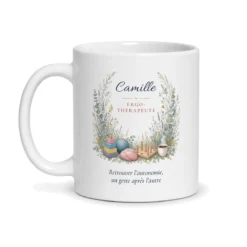 Mug ergothérapeute personnalisé prénom – mug blanc vu de face