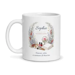 Mug esthéticienne personnalisé prénom – mug blanc vu de face