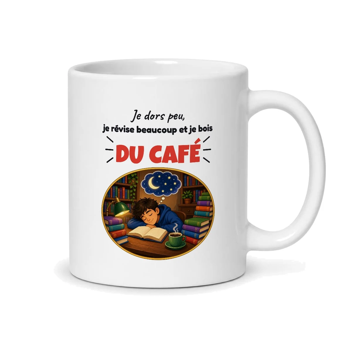 Mug étudiant – mug blanc vu du dos