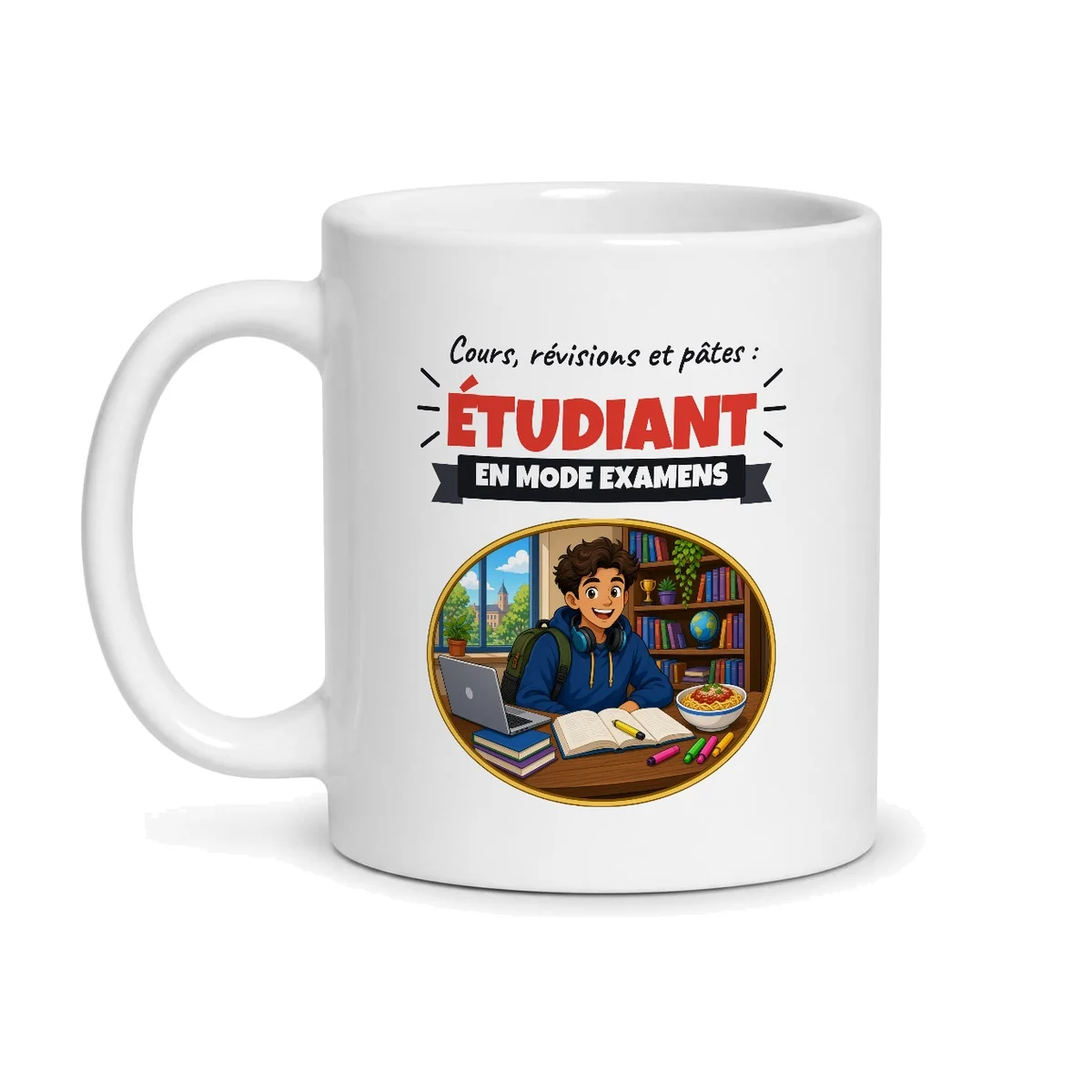 Mug étudiant – mug blanc vu de face