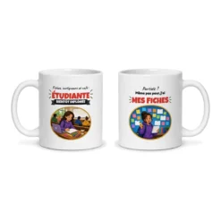Mug étudiante – les deux faces du mug côte à côte