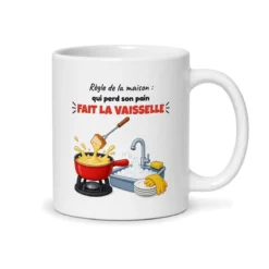 Mug fondue – mug blanc vu du dos