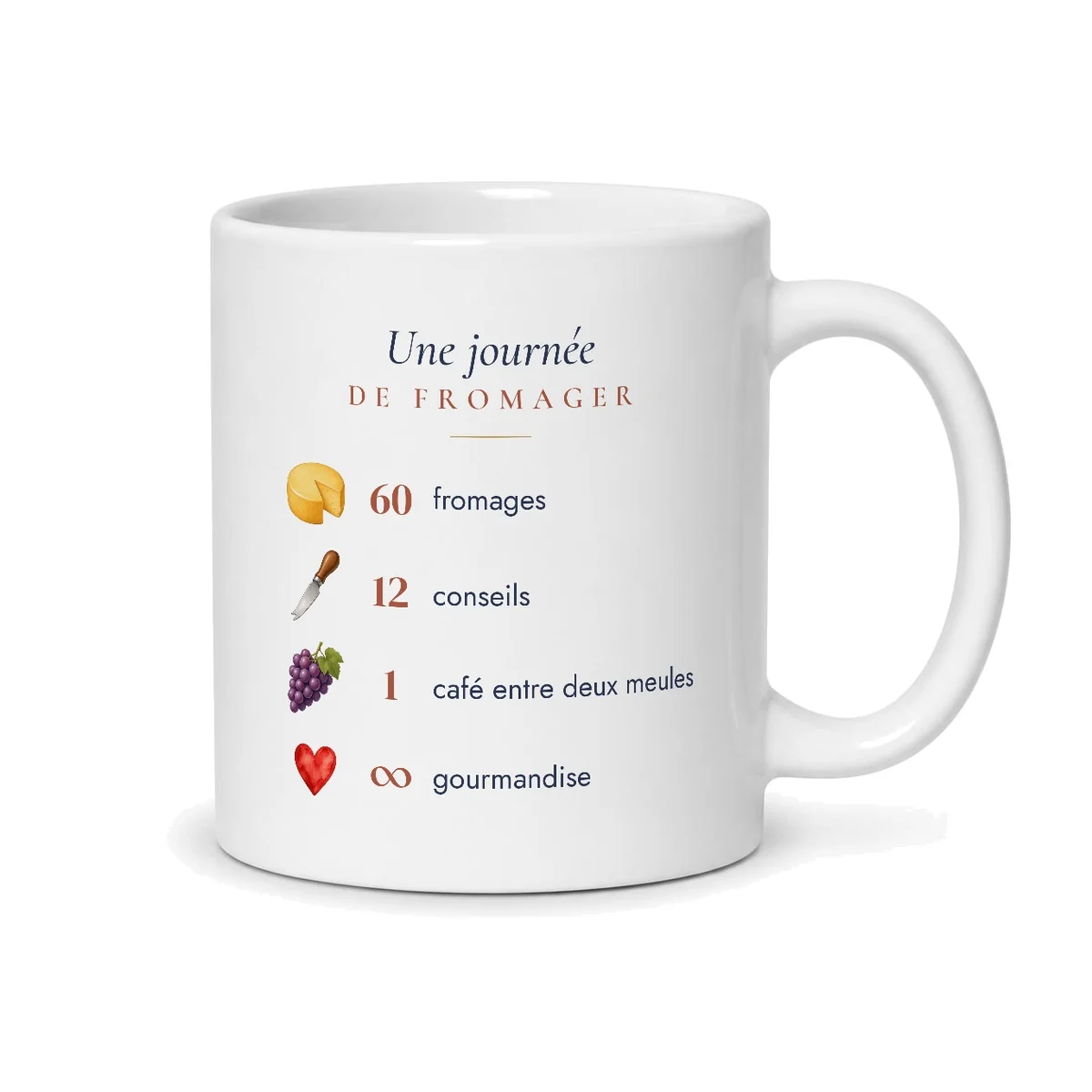 Mug fromager personnalisé prénom – mug blanc vu du dos