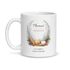 Mug fromager personnalisé prénom – mug blanc vu de face