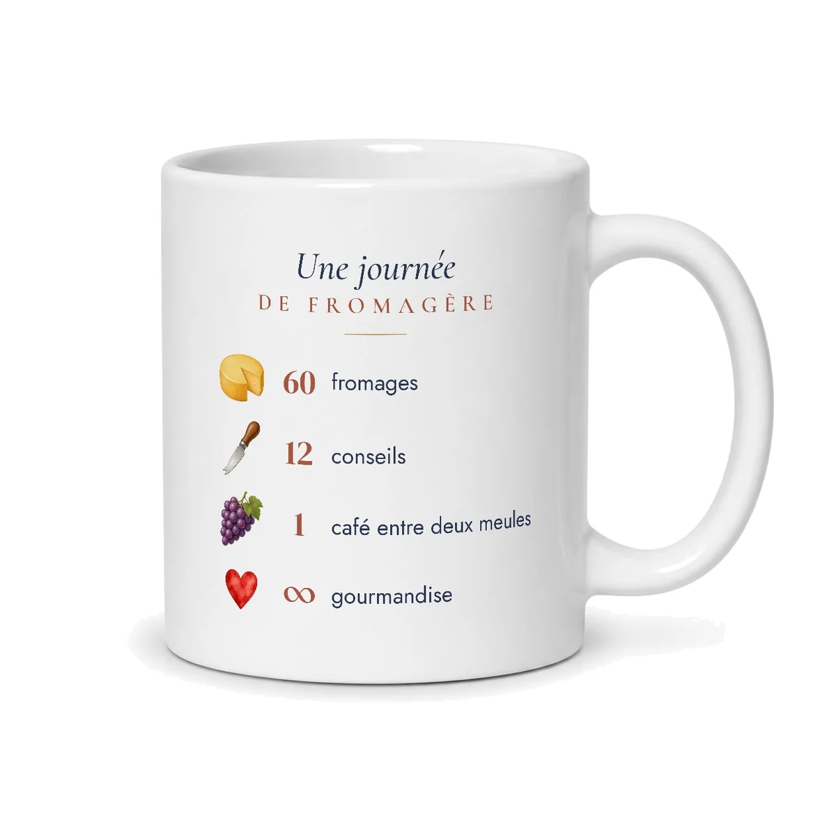 Mug fromagère personnalisé prénom – mug blanc vu du dos